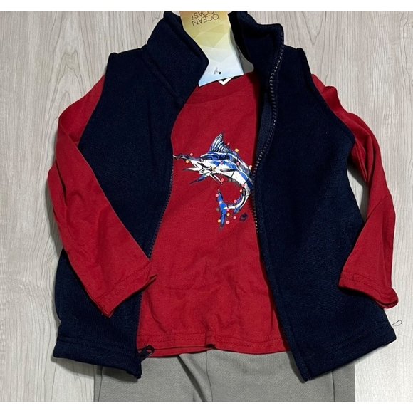 Ocean + Coast 3pc set Christmas Fish deep sea 24m NWT swordfish Marlin - Picture 2 of 4